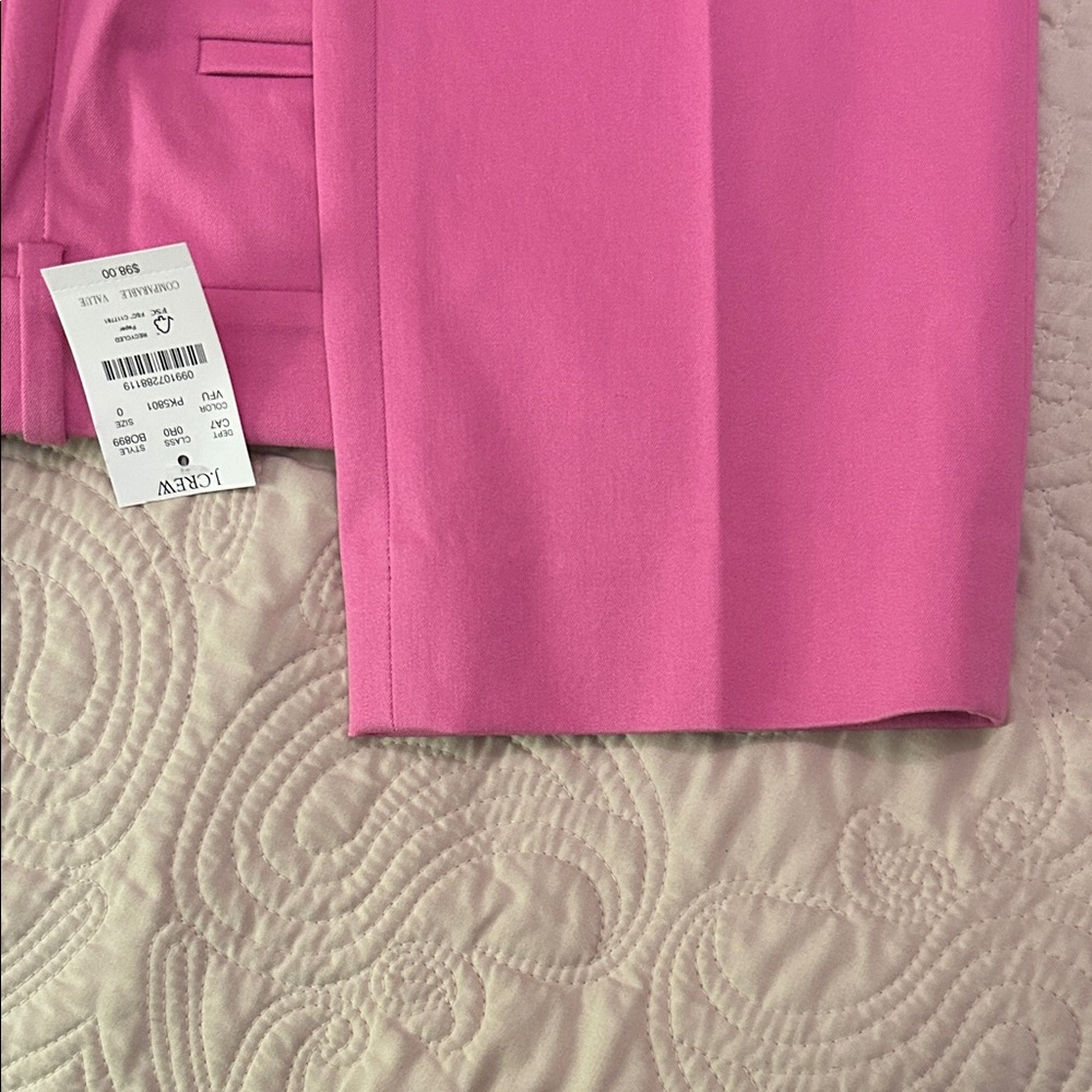NWT J. Crew Factory Kallie Straight-Leg Pants in Vivid Fuchsia Size 0 - Picture 7 of 9